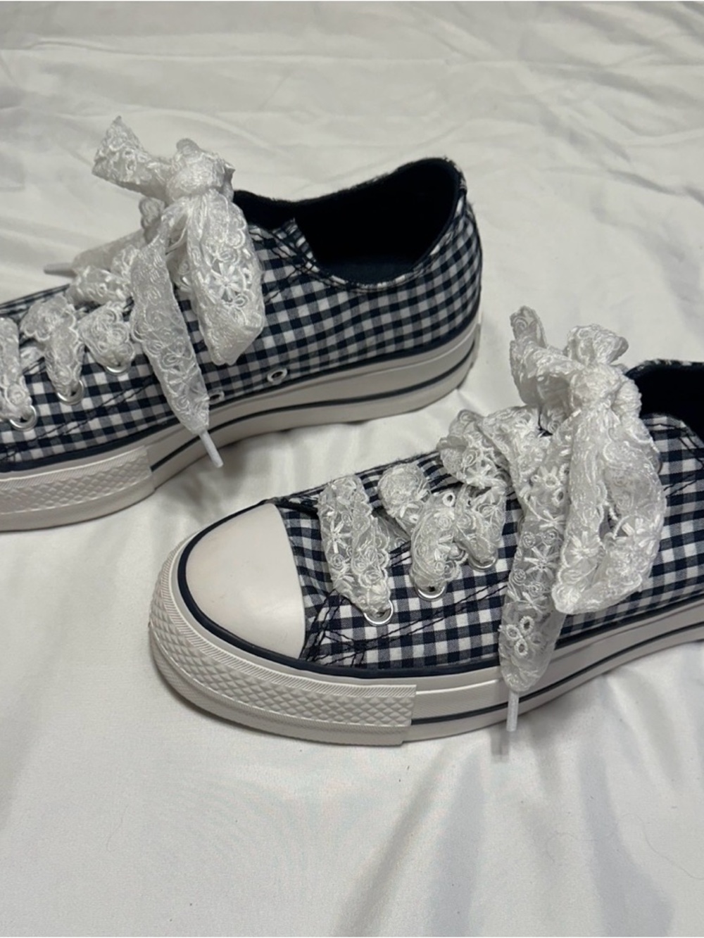 Converse Chuck Taylor All Star Lift Gingham Sneakers 8.5M #coquette#y2k#skater - Picture 3 of 9